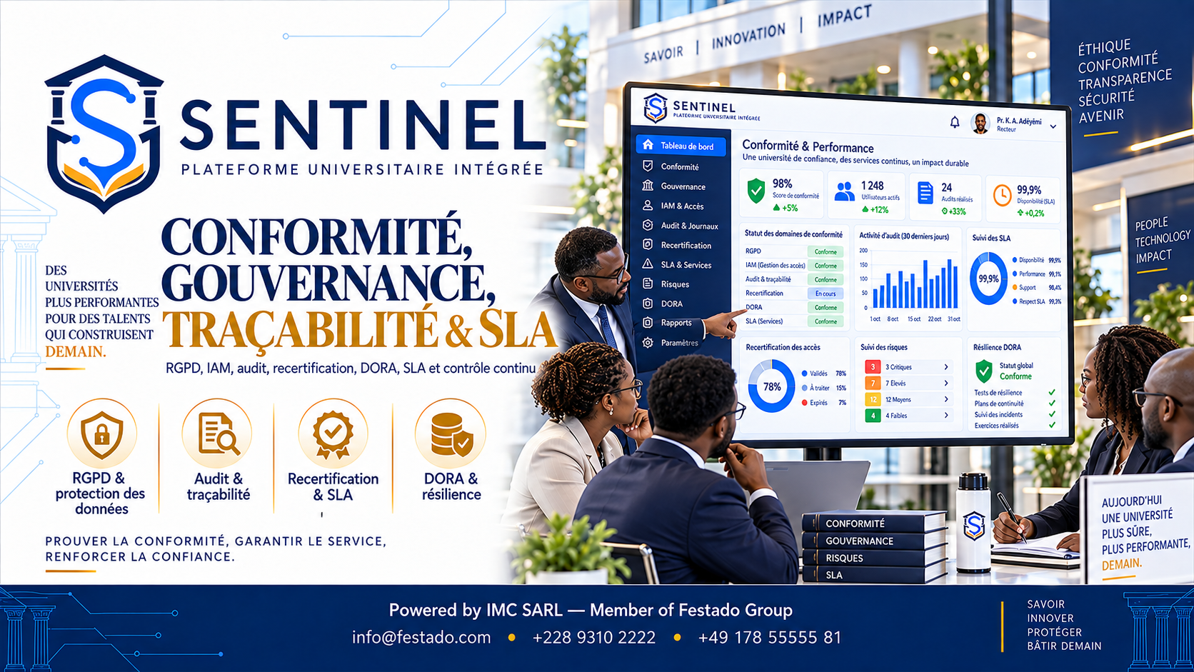 Sentinel — conformité, gouvernance, traçabilité et SLA