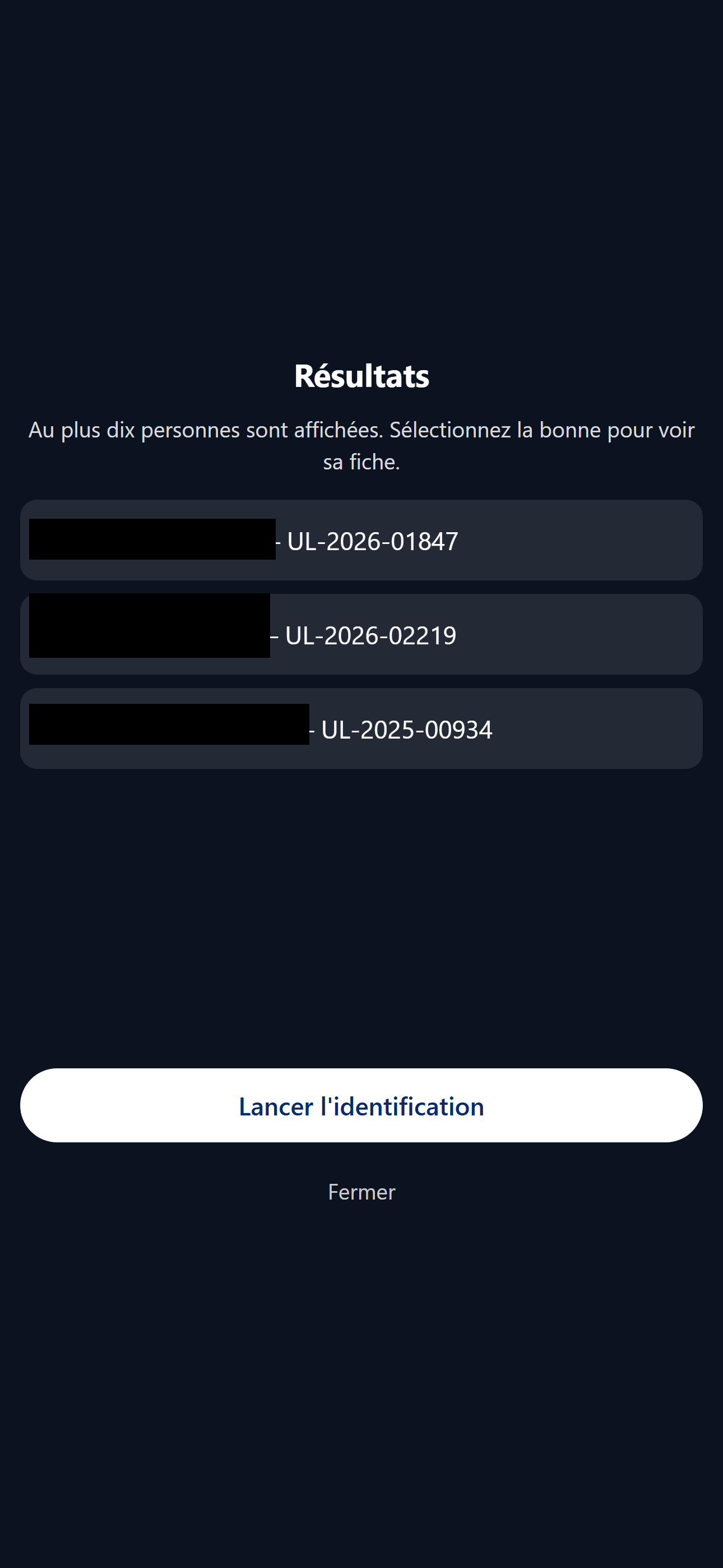 Recherche et vérification d'identité étudiante — application mobile Sentinel